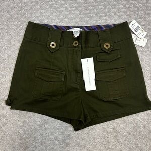 DVF Diane von Furstenberg Fawcett Shorts Size 10 Woman’s Olives Pockets